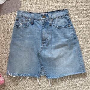 Madewell Rigid Denim A-Line Mini Skirt: Cutout Edition